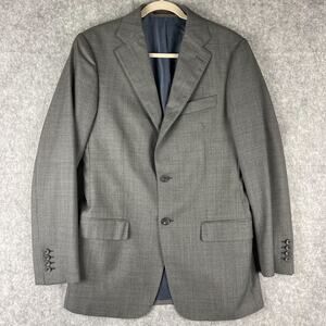 J Hilburn Wool Tailored Blazer Sport Coat Mens 37L Gray Vitale Barberis Canonico